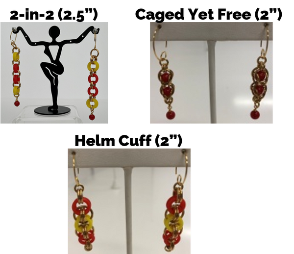 Team Colors - Red & Yellow/Gold (Earrings)