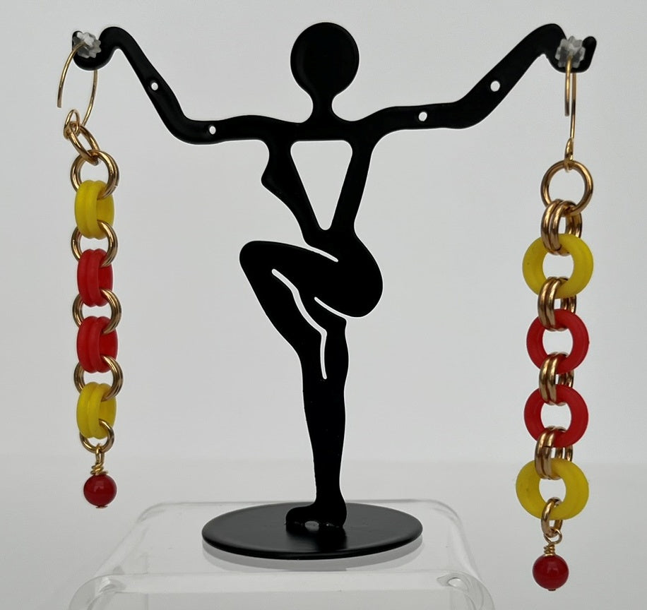 Team Colors - Red & Yellow/Gold (Earrings)